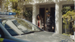 London film location for Adult Material at Park Lodge front entrance with pillars and living wall